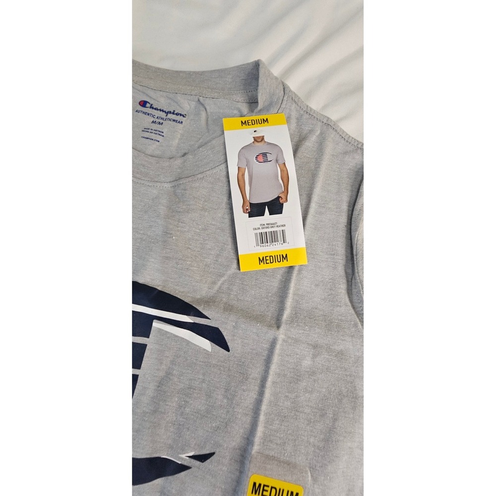 NWT Champion Mens Oxford Grey Heather‎ Graphic Logo T-Shirt Size Medium - Picture 6 of 8